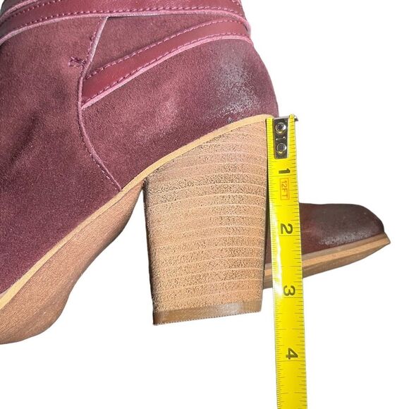 NEW Burgundy Suede Distressed Booties By BP Nordstrom Size 9.5 - Picture 8 of 10